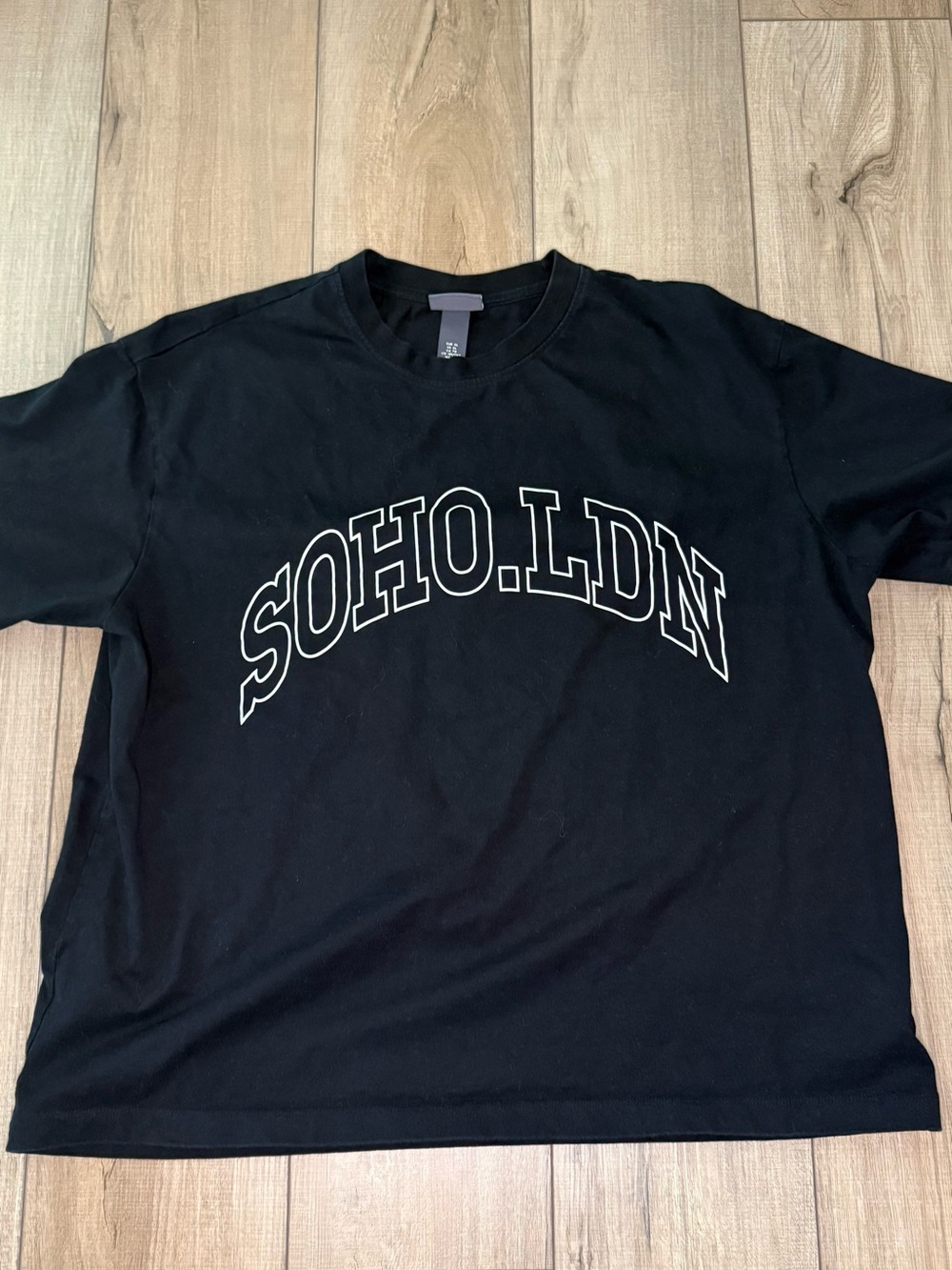 H&M SOHO LDN Black Oversized Graphic T Shirt XL Streetwear Varsity